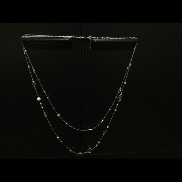 Stella & Dot Silver double strand necklace. - Picture 1 of 3